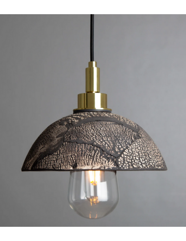 Kingii Badeværelseslampe Ø20 cm IP44 1 x E27 - Poleret messing/Rustik sort