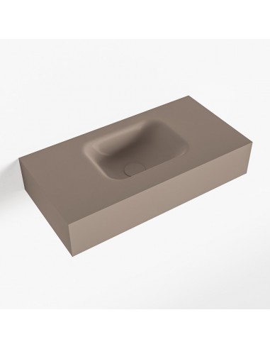 LEX væghængt håndvask 60 x 30 cm Solid surface - Røg