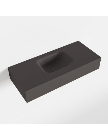 LEX væghængt håndvask 70 x 30 cm Solid surface - Mørkegrå