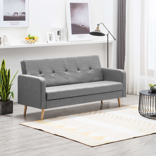 vidaXL sofa stof lysegrå