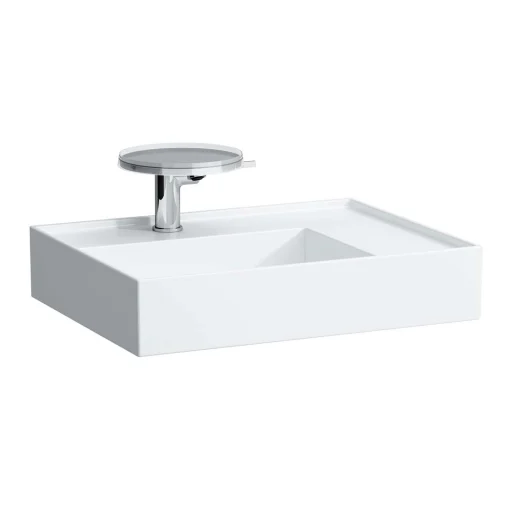 Kartell Laufen håndvask, 60x46 cm, hylde til højre, rengøringsvenlig, hvid