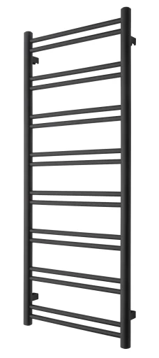 TVS Duo 16-600 håndklædetørrer t/central-/fjernvarme, 1240x500 mm, sort