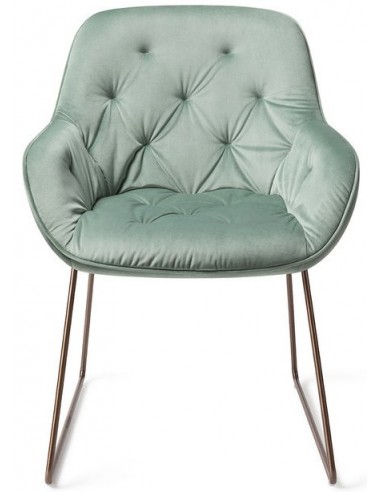 2 x Tara Spisebordsstole H84 cm velour - Rødguld/Jadegrøn