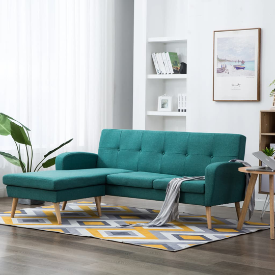vidaXL L-formet sofa stofbetræk 186 x 136 x 79 cm grøn