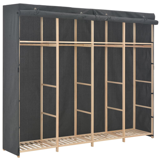 vidaXL klædeskab 200 x 40 x 170 cm stof grå
