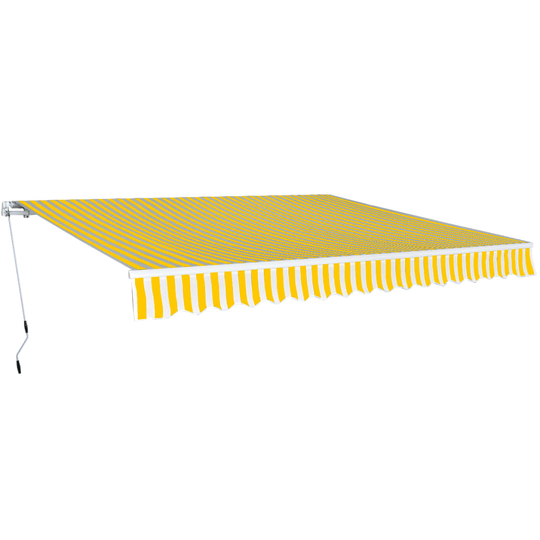 vidaXL foldemarkise manuel betjening 400 cm gul/hvid