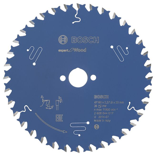 Bosch Rundsavsklinge 160x20x2.2mm 36t Exp Wood - 2608644017