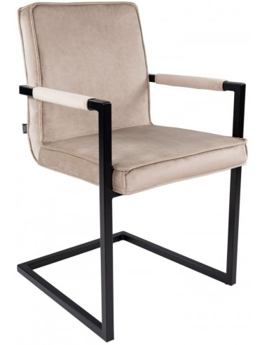 Jim spisebordsstol i metal og velour H90 cm - Sort/Champagne