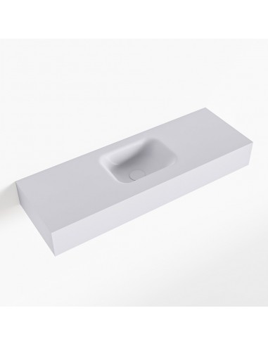 LEX væghængt håndvask 90 x 30 cm Solid surface - Svag grå