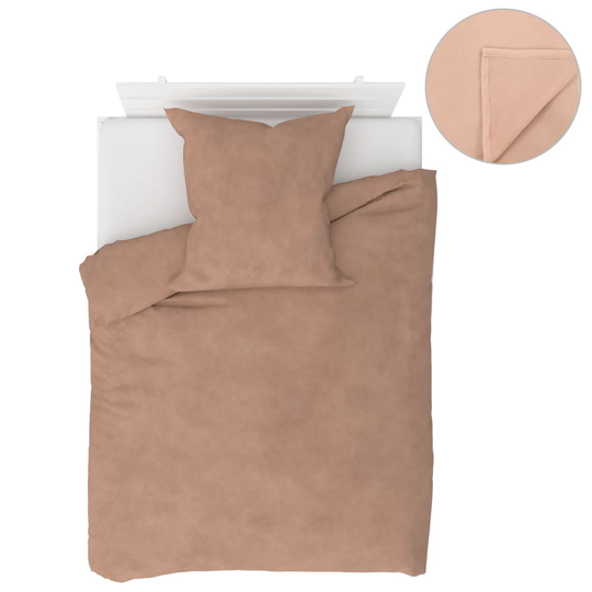 vidaXL sengesæt 4 dele 135 x 200/80 x 80 cm fleece beige