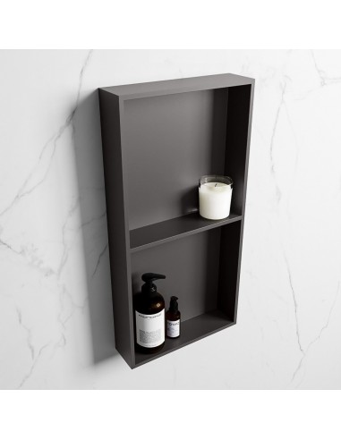 EASY hylde til badeværelset 59,5 x 29,5 cm Solid surface - Mørkegrå