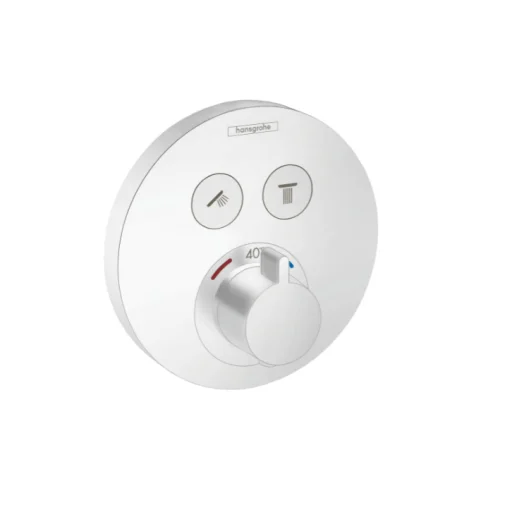 Hansgrohe ShowerSelect S Termostatarmatur t/indbygning m/afspærring til 2 udtag, mat hvid