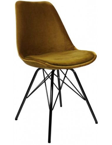 Bucket spisebordsstol i metal og velour H85 cm - Sort/Gylden