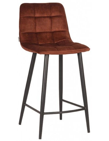 Jelt barstol i velour og metal H94 cm - Sort/Rust
