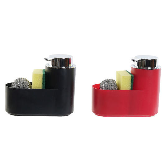 Sæbedispenser DKD Home Decor Køkken Rød Sort PS (17 x 7,5 x 15 cm) (2 enheder)