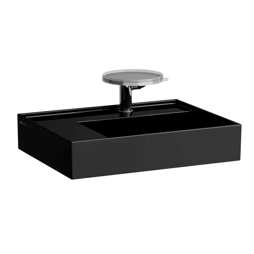 Kartell Laufen håndvask, 60x46 cm, hylde til venstre, sort