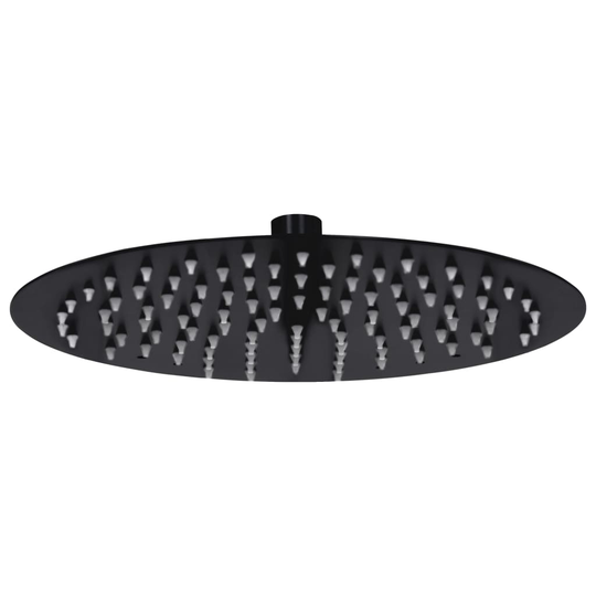 vidaXL regnbrusehoved rustfrit stål 25 cm rund sort