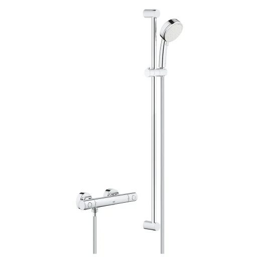 Grohe Grohtherm 800 Cosmopolitan brusesæt m/termostat og 90 cm brusestang, krom