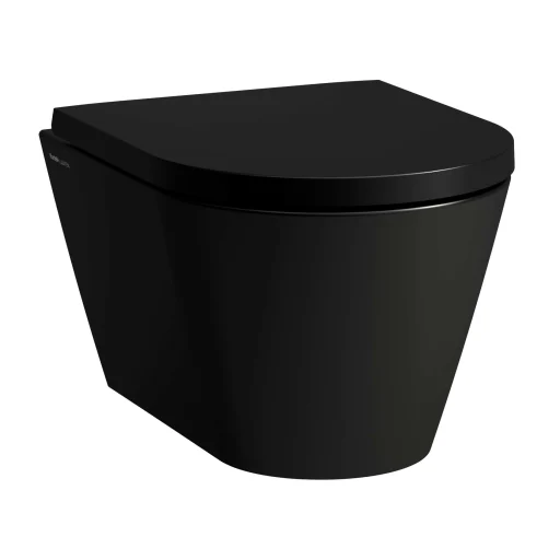Kartell Laufen væghængt toilet, kompakt, uden skyllekant, mat sort