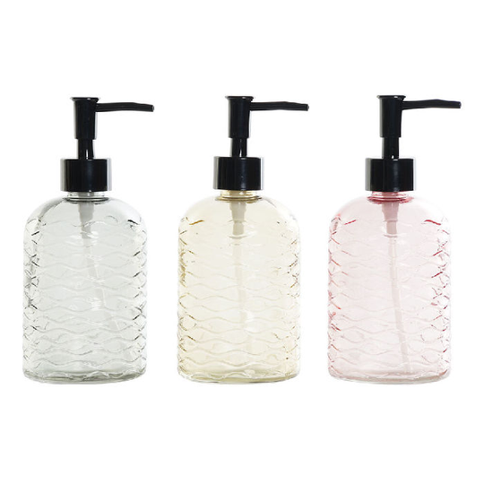 Sæbedispenser DKD Home Decor Gul Rød Grøn Krystal ABS Urban (3 pcs) (8 x 8 x 18.5 cm)