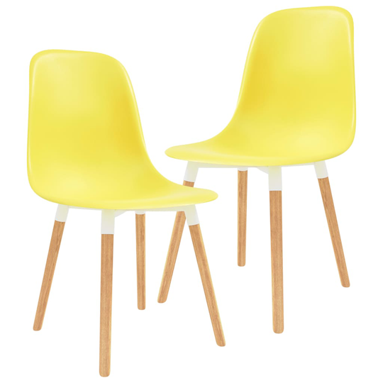 vidaXL spisebordsstole 2 stk. plastik gul