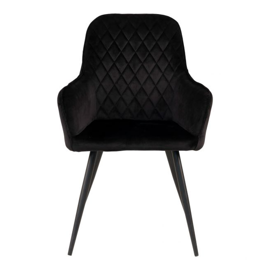 Spisebordsstol i sort velour med sorte ben HN1207 - 1001159