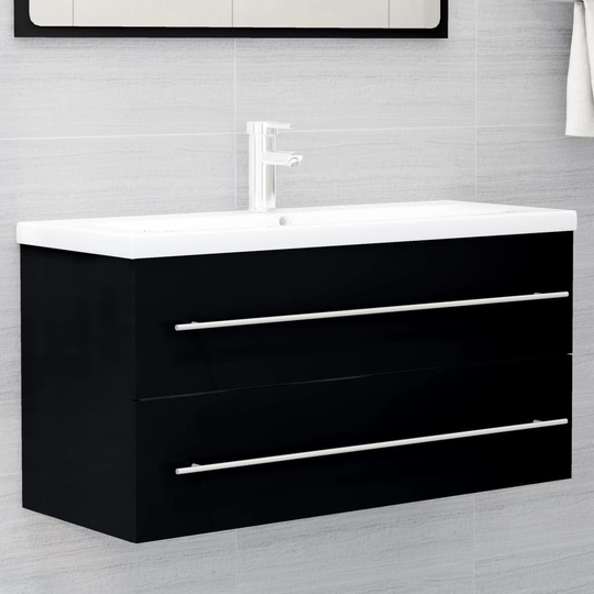vidaXL vaskeskab 100x38,5x48 cm spånplade sort
