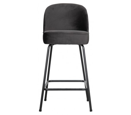 Barstol i velour H89 x B50 x D55 cm - Blæksort