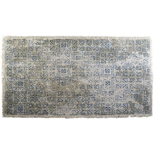 Tæppe DKD Home Decor Blå Beige Bomuld Flise (120 x 180 x 1 cm)