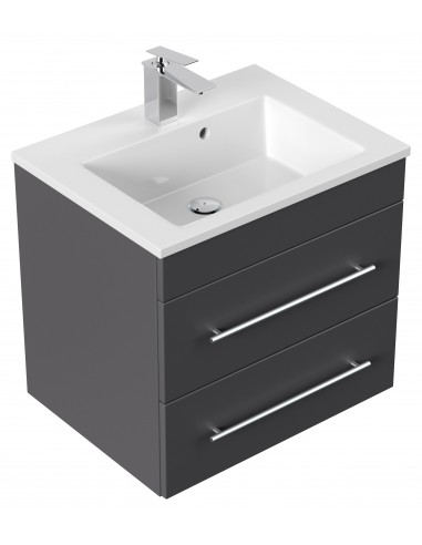Apollo komplet badmiljø i mdf og keramik H59,6 x B61,5 cm - Antracit højglans