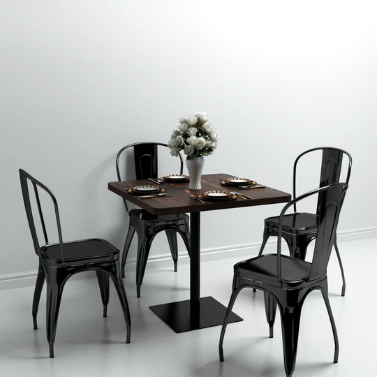 vidaXL bistrobord MDF og stål firkantet 80 x 80 x 75 cm mørk aske