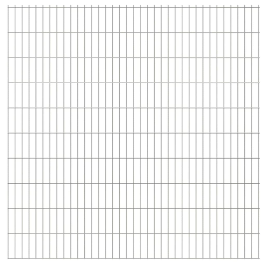 vidaXL havehegnspaneler 2D 2,008x2,03 m 28 m (total længde) sølvfarvet