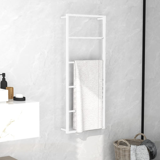 vidaXL håndklædeholder 45x10x115 cm stål hvid