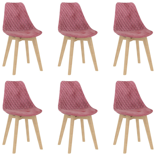 vidaXL spisebordsstole 6 stk. fløjl pink