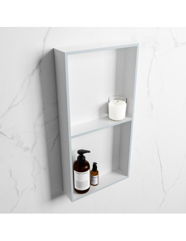 EASY hylde til badeværelset 59,5 x 29,5 cm Solid surface - Talkum/Babyblå