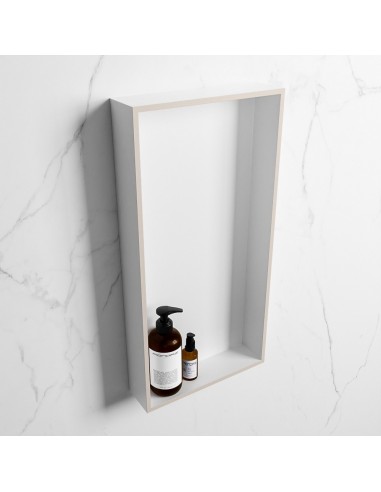 EASY hylde til badeværelset 59,5 x 29,5 cm Solid surface - Talkum/Linned