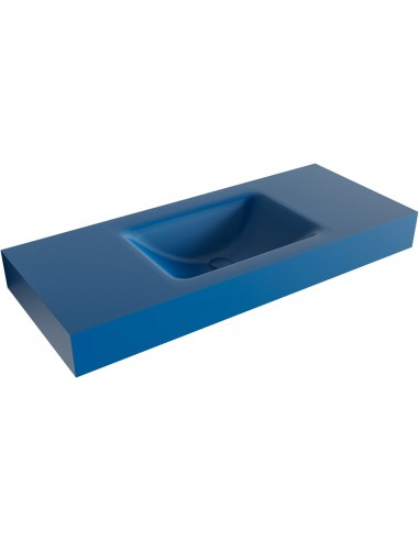 CLOUD væghængt håndvask 110 x 46 cm Solid surface - Jeansblå