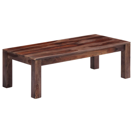 vidaXL sofabord 110 x 50 x 35 cm massivt sheeshamtræ grå