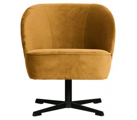 Moderne rotérbar lænestol i velour B65 cm - Sennepsgul