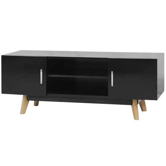 vidaXL Højglans TV Kabinet Sort 120x40x46 cm MDF
