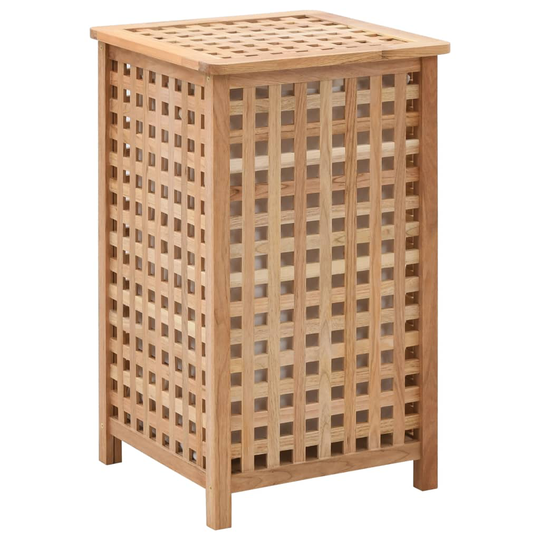 vidaXL vasketøjskurv 39 x 39 x 65 cm massivt valnøddetræ