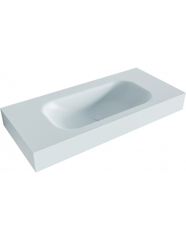 BIG SMALL væghængt håndvask 100 x 46 cm Solid surface - Babyblå