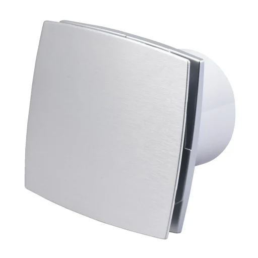 Duka EL 700Q TH Ventilator med hygrostat & timer Ø100 mm, Børstet stål