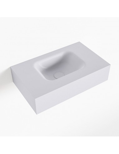 LEX væghængt håndvask 50 x 30 cm Solid surface - Svag grå