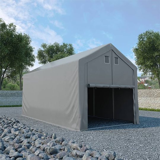 vidaXL opbevaringstelt PVC 4 x 8 grå