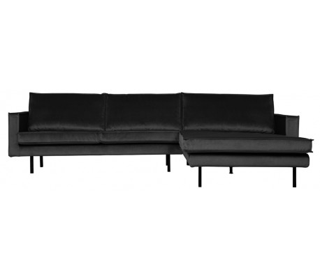 Rodeo Sofa med højrevendt chaiselong i velour 300 x 155 cm - Antracit