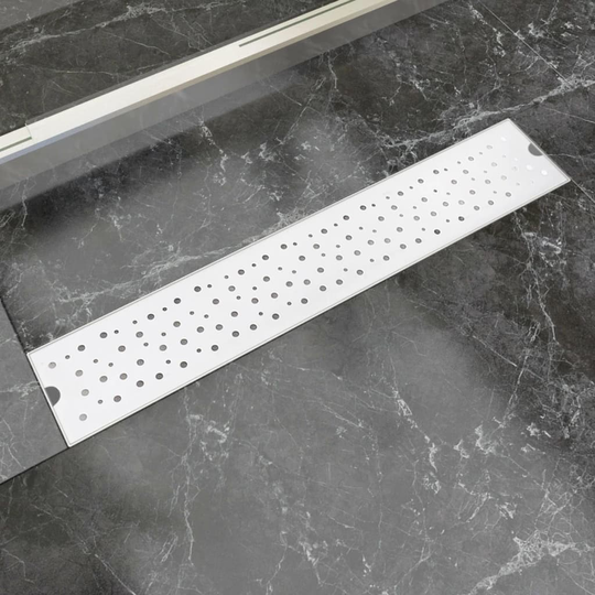 vidaXL Lineært bruseafløb bobledesign 630x140 mm rustfrit stål