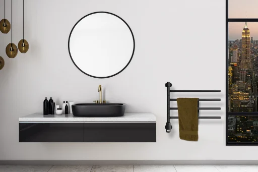 Kriss Flex 1 håndklædetørrer, 508x550 mm, sort