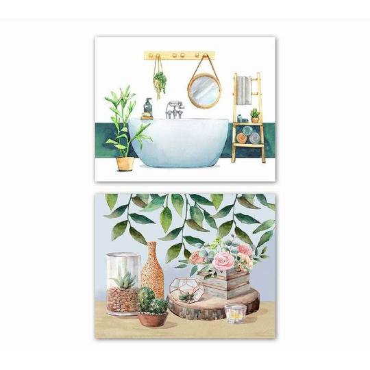 Maleri DKD Home Decor Skandinavisk (50 x 1,8 x 40 cm) (2 enheder)