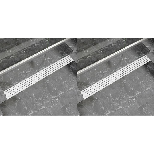 vidaXL lige bruseafløb 2 stk. linje 1030 x 140 mm rustfrit stål